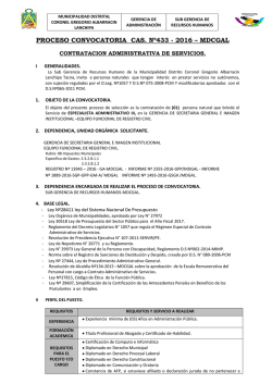 proceso convocatoria cas. n&ordm;433 - 2016 &ndash; mdcgal