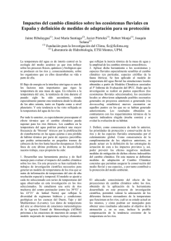 Impactos del cambio clim&aacute;tico sobre los ecosistemas fluviales en