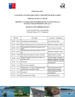 Taller Proyecto FIPA N&deg; 2015-02