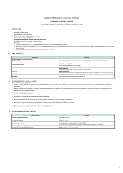 invermet proceso cas n&ordm; 003-2017-invermet convocatoria para la
