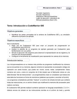 Tema: Introducci&oacute;n a CodeWarrior IDE