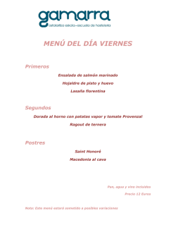 MEN&Uacute; DEL D&Iacute;A VIERNES Primeros