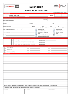 Suscripcion - Chery Plan Argentina