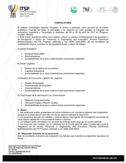 CONVOCATORIA El Instituto Tecnol&oacute;gico Superior Progreso, le