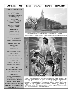 Jan. 29th, 2017 - Queen of the Most Holy Rosary