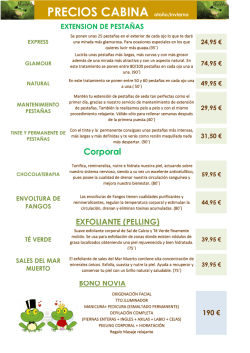 PRECIOS CABINA oto&ntilde;o/invierno