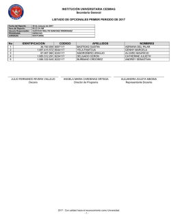 Listado de opcionales Nocturna