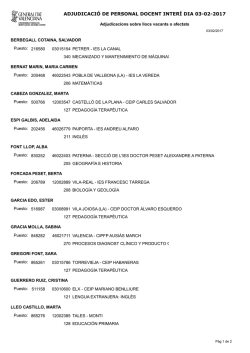 ADJUDICACI&Oacute; DE PERSONAL DOCENT INTER&Iacute; DIA 03-02-2017