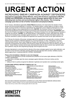 Honduras: Increasing smear campaign against defenders