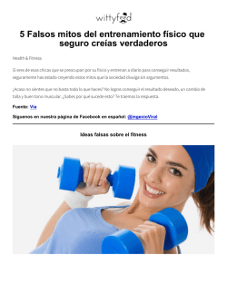 5 Falsos mitos del entrenamiento f&iacute;sico que seguro