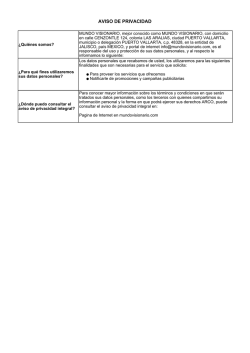 aviso de privacidad - Bienvenidos a Mundo Visionario