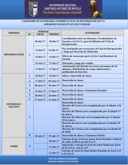 1 06-feb-17 10-feb-17 Coordinaci&oacute;n entre los Decanos
