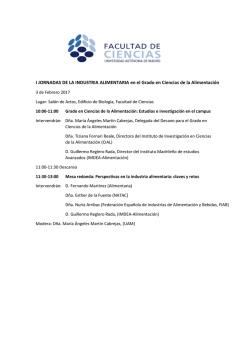 I JORNADAS DE LA INDUSTRIA ALIMENTARIA en el - CIAL-CSIC
