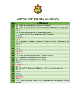 Cronograma de Actividades 2017 - FEBRERO