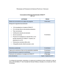 Convocatoria de Estancias Posdoctorales CONACYT 2017 (1