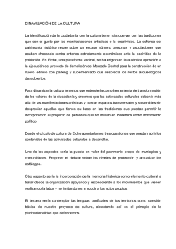 DINAMIZACI&Oacute;N DE LA CULTURA La identificaci&oacute;n de la