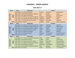 HORARIOS &ndash; PRIMER INGRESO SUA 2017-2