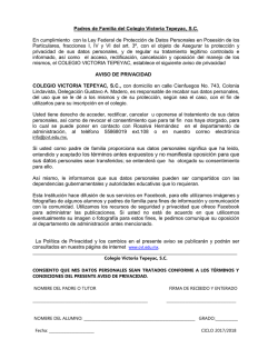 Aviso de Privacidad - Colegio Victoria Tepeyac