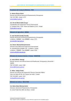 Directorio Oficinas Ministeriales Contrapartes de APCI