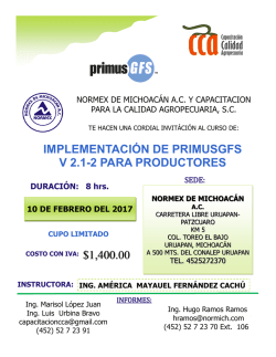 CURSO DE: Implementaci&oacute;n de primusGFS V. 2. 1