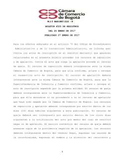 BOLETIN 4525 DE REGISTROS DEL 26 ENERO DE 2017