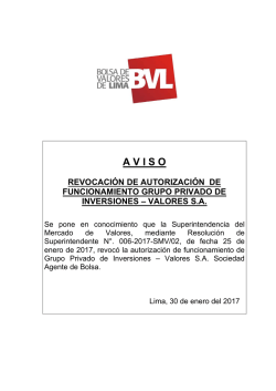 aviso revocaci&oacute;n de autorizaci&oacute;n de funcionamiento grupo privado