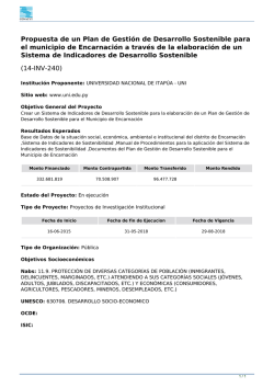 (14-INV-240) Propuesta de un Plan de Gesti&oacute;n de