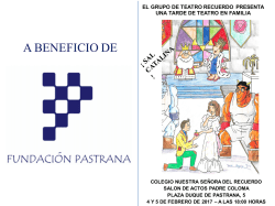 Programa y reparto - Colegio Nuestra Se&ntilde;ora del Recuerdo