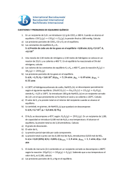 CUESTIONES Y PROBLEMAS DE EQUILIBRIO