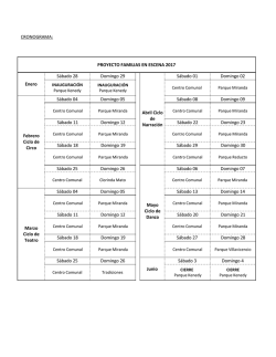 PROYECTO FAMILIAS EN ESCENA 2017 S&aacute;bado 28 Domingo 29