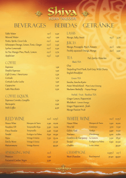 BEVERAGES BEBIDAS GETR&Auml;NKE