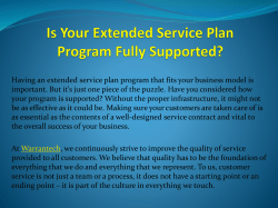 Is Your Extended Service Plan Program Fully&nbsp;Supported?