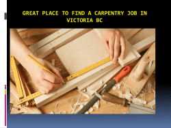 Great Place to Find a Carpentry Job in Victoria BC