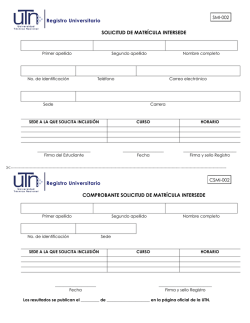 Registro Universitario SOLICITUD DE MATR&Iacute;CULA INTERSEDE