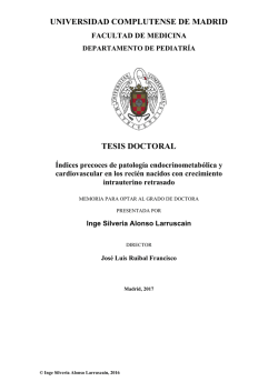 &Iacute;ndices precoces de patolog&iacute;a endocrinometab&oacute;lica y