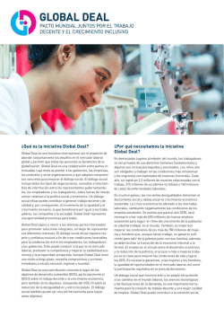 &iquest;Qu&eacute; es la iniciativa Global Deal? &iquest;Por qu&eacute;