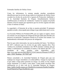 Estimadas familias de Ockley Green