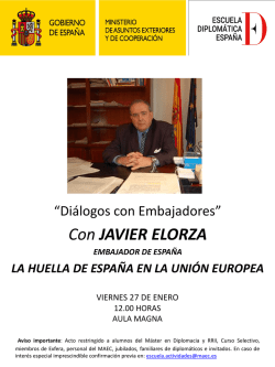 "Di&aacute;logos con Embajadores".