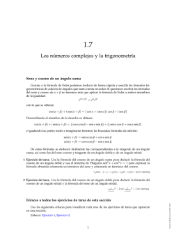 7. Los n&uacute;meros complejos y la trigonometr&iacute;a