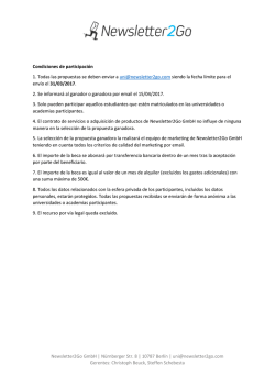 Newsletter2Go GmbH | N&uuml;rnberger Str. 8 | 10787 Berl&iacute;n | uni
