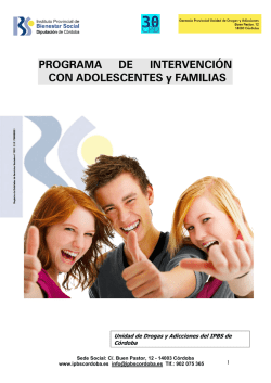 Drogodependencias.- Programa de Intervenci&oacute;n con Adolescentes