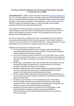 The Venture Reality Fund Releases the First