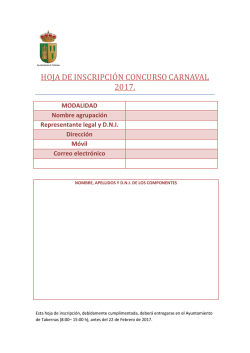 hoja de inscripci&oacute;n concurso carnaval 2017