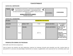 Programa Operativo - FCA - SUAyED