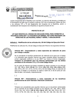 Ley que modifica el C&oacute;digo de Ejecuci&oacute;n Penal para combatir la