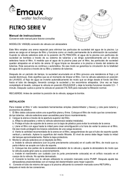 Manual de instrucciones Filtro V