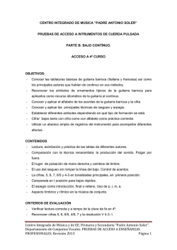 PRUEBAS DE ACCESO A 4 EEPP BAJO CONTINUO CUERDA