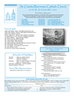 Feb 11, 2017 - St. Charles Borromeo Parish