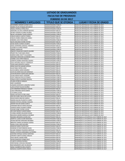 Listado de Graduandos Febrero 2017-Pregrado