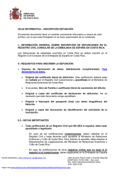 HOJA INFORMATIVA - Ministerio de Asuntos Exteriores